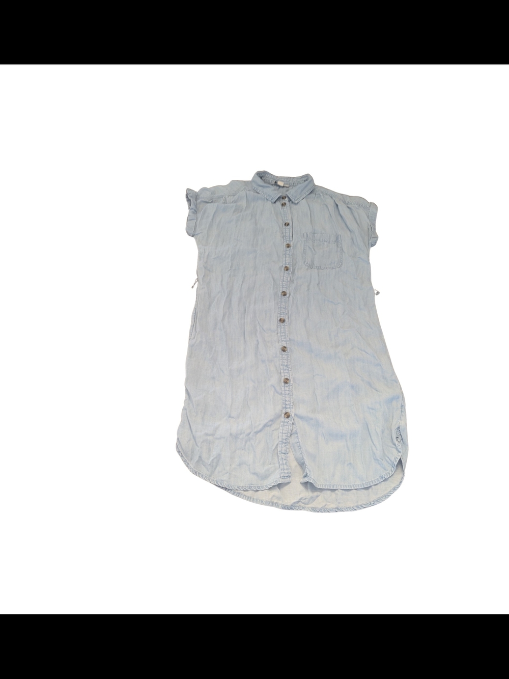 EUC American Eagle AEO Womens Small Short Sleeve Chambray Button Up Shirt Dress